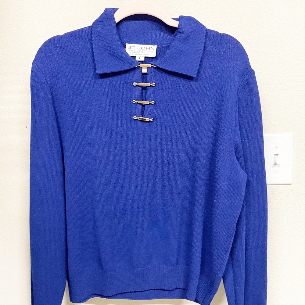 ST JOHN COLLECTION Santana Knit Cobalt Blue